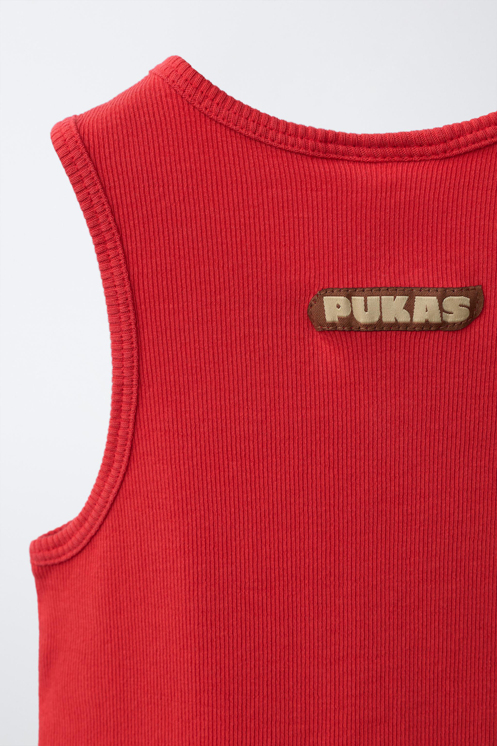 ZARA X PUKAS ОДНОТОННЫЙ ТОП PUKAS SURF, КРАСНЫЙ