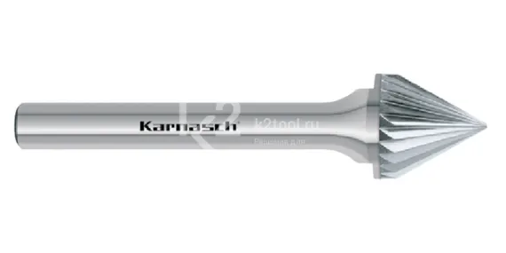 Борфреза твердосплавная Karnasch форма J, 3х3х3х38 мм, насечка HP-2, без покрытия, арт. 11.3100-005