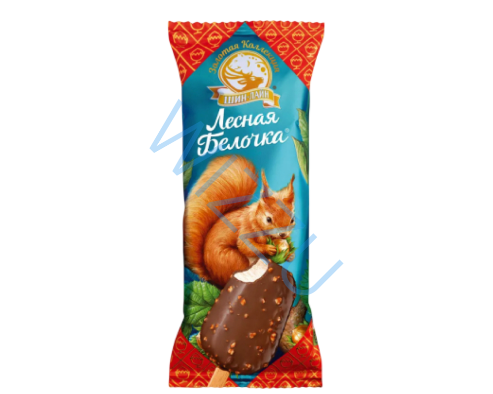 Мороженое Лесная Белочка эскимо глазир арахисом и фундуком 70гр