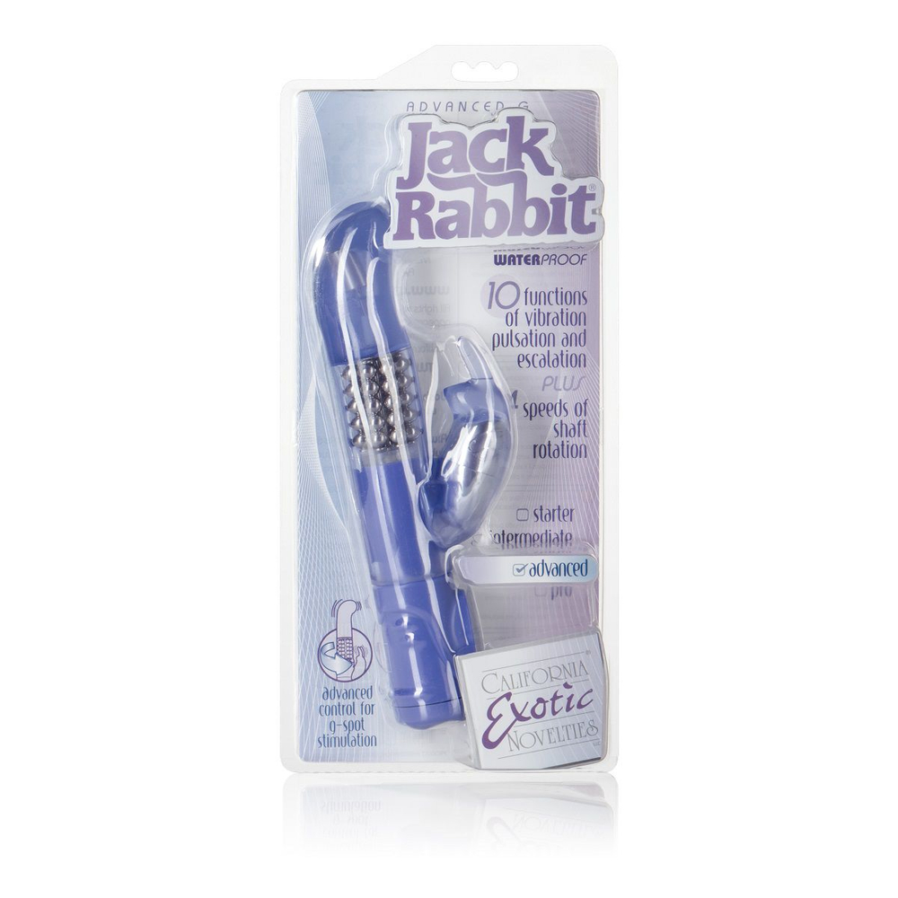 Фиолетовый вибромассажер ADVANCED G JACK RABBIT с загнутым кончиком - 22 см. (Цвет: фиолетовый)