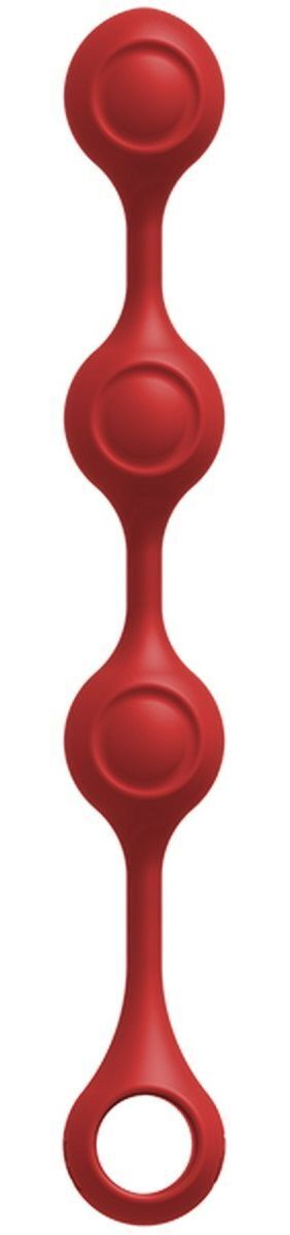 Красные утяжеленные анальные шарики Anal Essentials Weighted Silicone Anal Balls - 34,3 см. (Цвет: красный)
