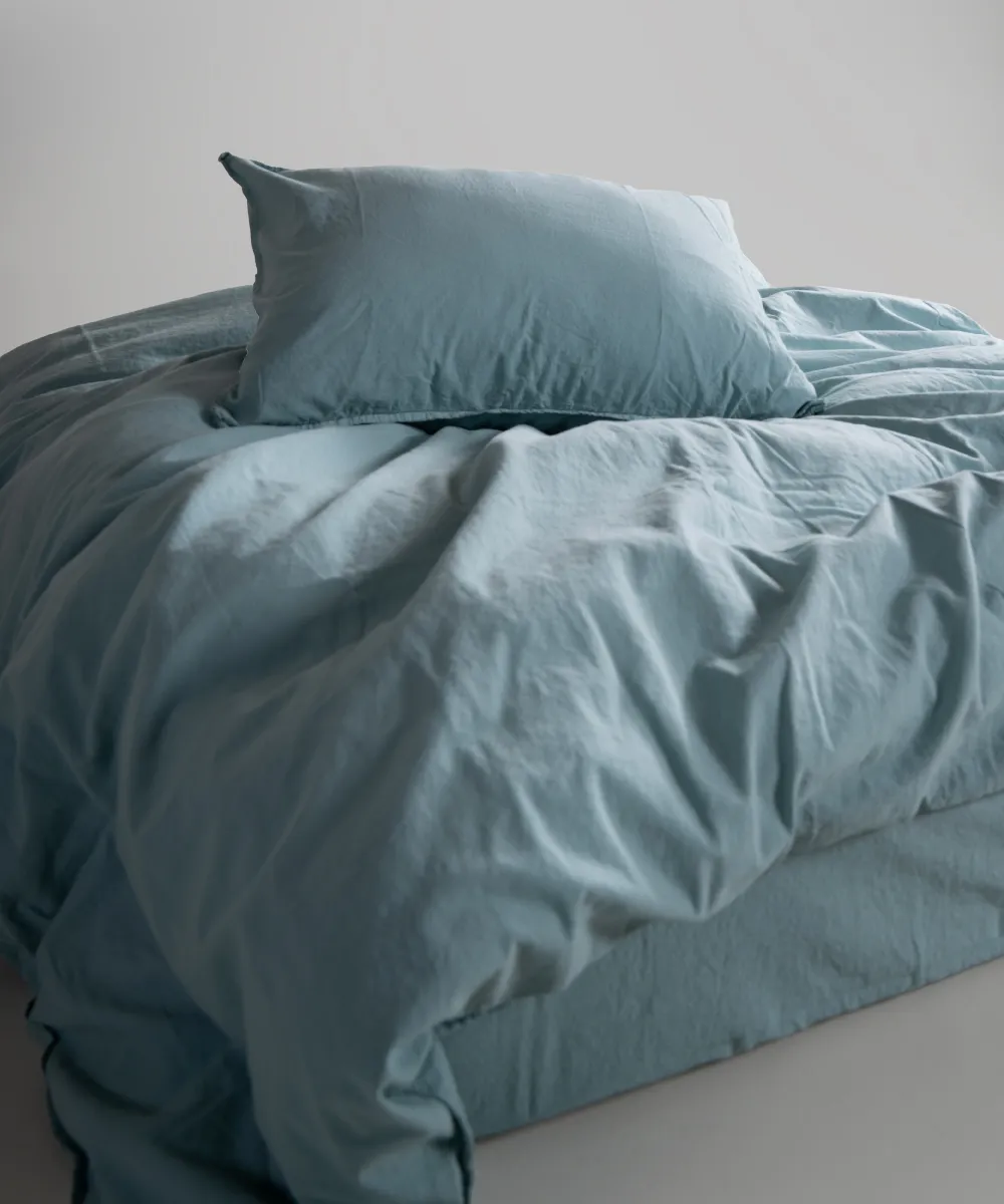 Lımasso КПБ 4 пр. Stonewashed Standart Mineral Blue пододеяльник 200*220, простынь 240*260, наволочки 50*70 2шт — фото 6
