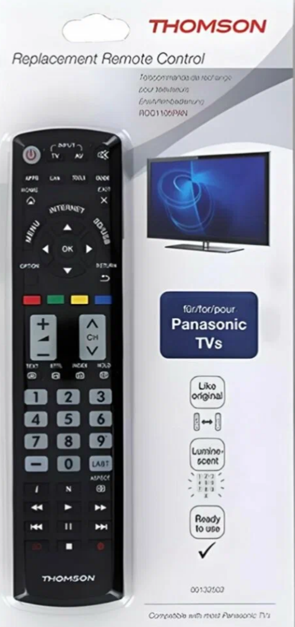 Пульт Универсальный ROC1105PAN для телевизоров PANASONIC и THOMSON с батарейками