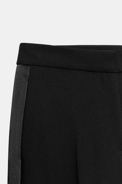 ZARA БРЮКИ С АТЛАСНЫМИ ЛАМПАСАМИ, ЧЕРНЫЙ