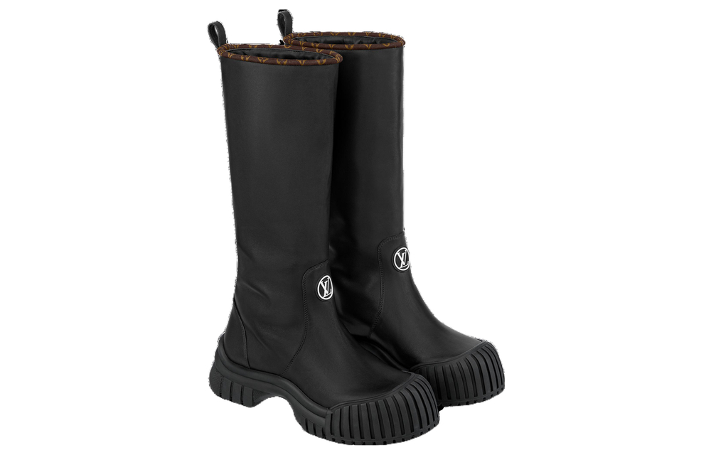 LOUIS VUITTON Ruby Flat High Boots "Black" Women"s