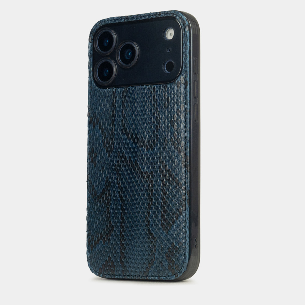 Чехол-накладка для iPhone 18Pro / 17Pro - кожа питона, синий