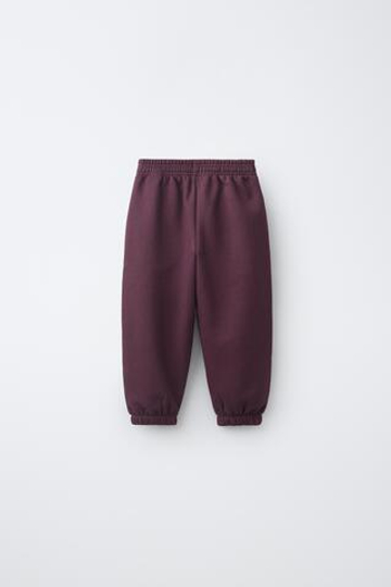 ZARA ОДНОТОННЫЕ БРЮКИ-ДЖОГГЕРЫ, ГРАНАТОВЫЙ