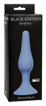 Большая анальная пробка на присоске Slim Anal Plug XL (15,5 см , васильковый ) (Цвет: васильковый)