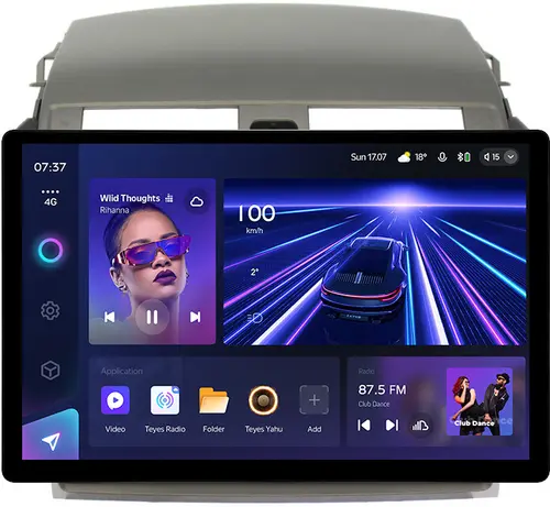 Магнитола для Toyota Corolla 150 2006-2013 (рамка тип 2) - Teyes CC3-2K монитор 13", QLED+2K, Android 10, Быстрая, 4G SIM-слот, CarPlay