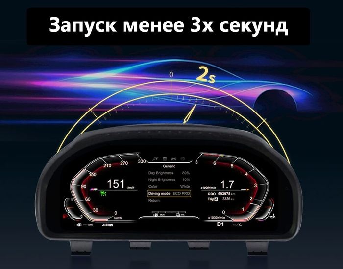 Электронная панель приборов BMW 5 GT (F07) 2009-2016 - RDL-1261 с LCD/ЖК 12.3" экраном QLED
