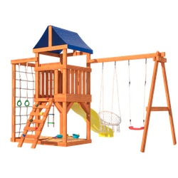 Детская площадка Fun Land с сеткой стенкой и плетенным креслом