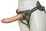 Насадка-фаллоимитатор на кожаных трусиках Harness Ultra Realistic 7  - 18 см.