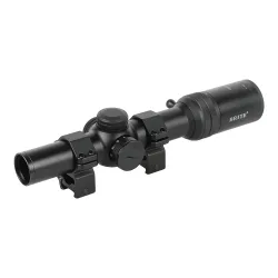 Прицел оптический BRITE LPVO 1-6X24 IR - с крепежными кольцами, вид спереди сбоку