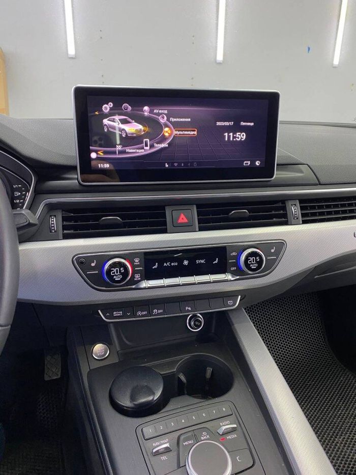 Магнитола для Audi A4 2017-2020 - Kuberg HP-3213 монитор 12.3" в стиле MERCEDES на Android 13, Быстрая, CarPlay, 4G SIM-слот