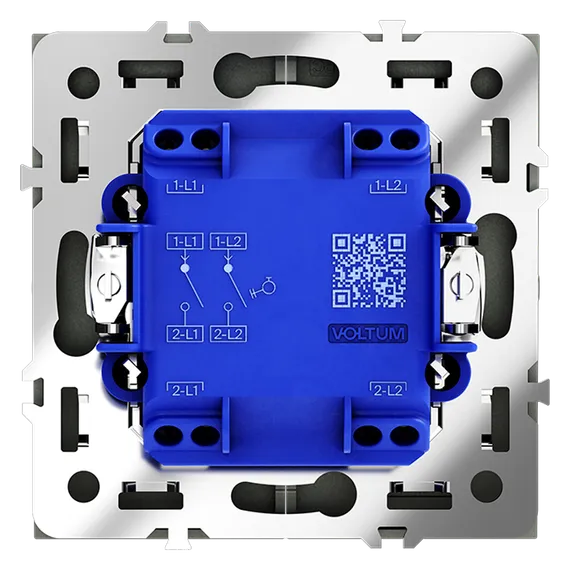 Выключатель с самовозвратом двухклавишный Voltum S70 Графит VLS020607