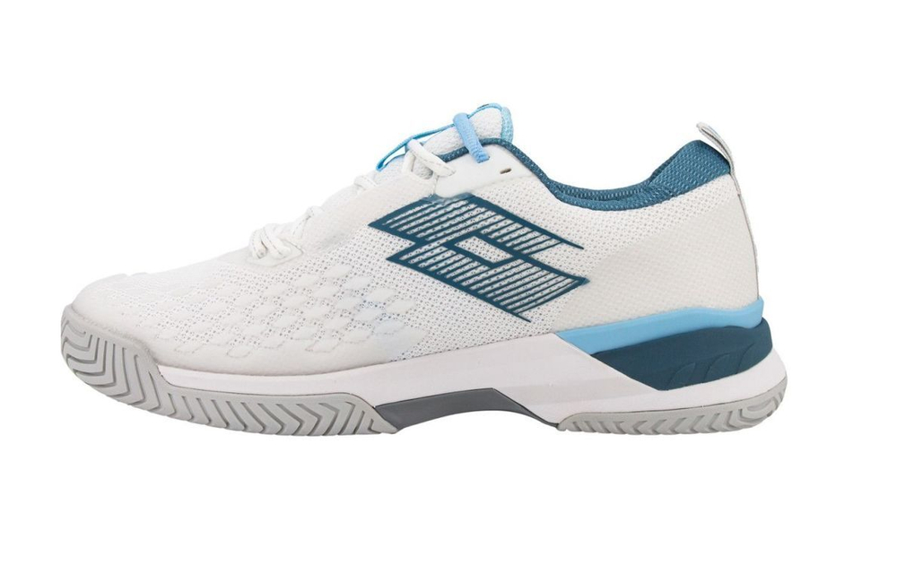 Мужские теннисные кроссовки Lotto Raptor Hyperpulse 100 III SPD - all white/mallard blue/clear sky