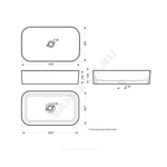 Умывальник мебельный Infinity Slim 60 без отверстия под смеситель белый Sanita Luxe INF60SLWB01S