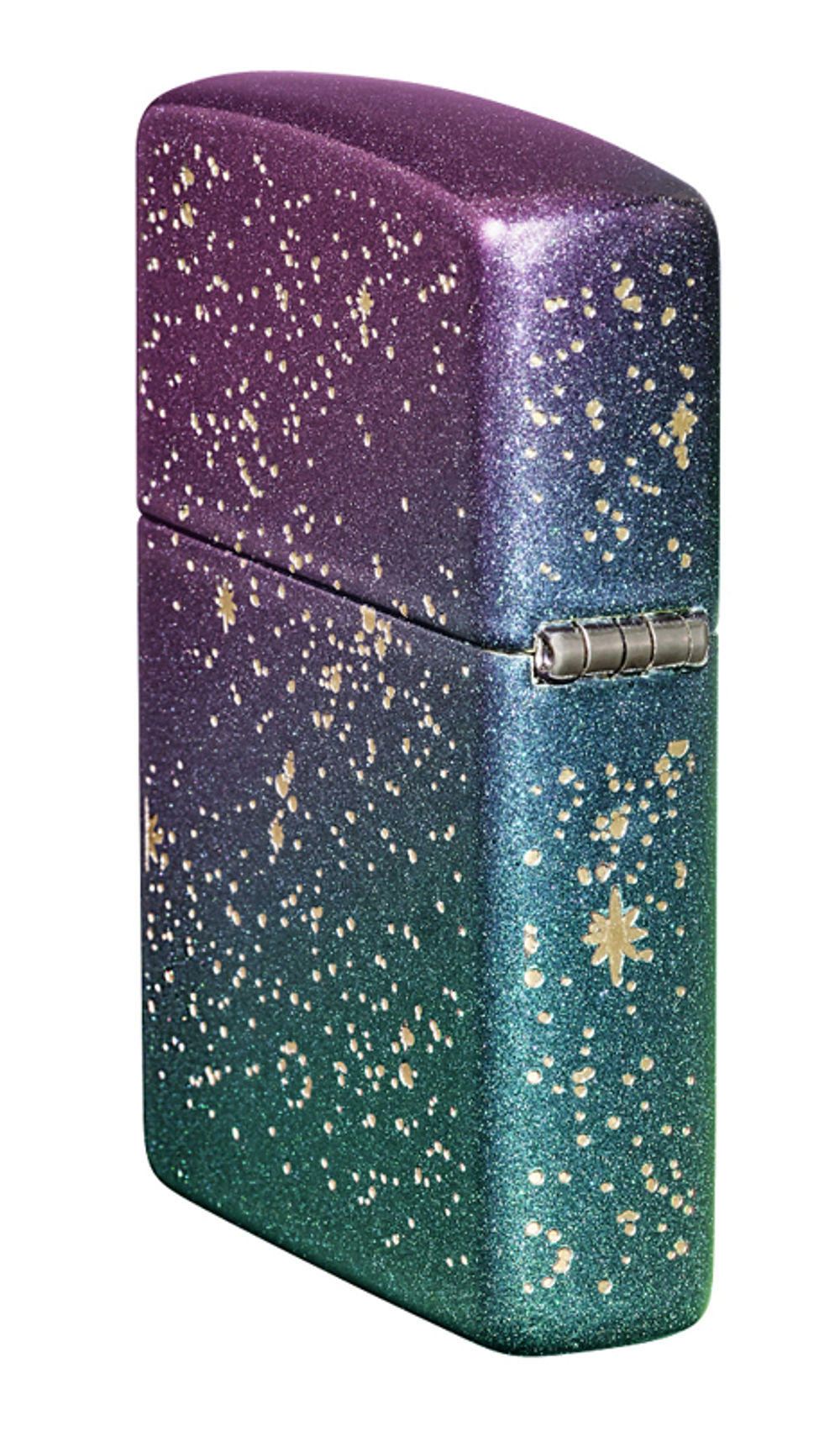 Зажигалка Zippo Starry Sky с покрытием Iridescent, латунь/сталь, фиолетовая, матовая, 38x13x57 мм