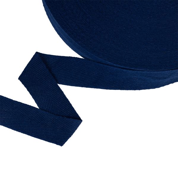 Тесьма (лента) киперная (100% х/б) 25 мм / 50 метров, т.синий/dark blue, Gamma TCT-25