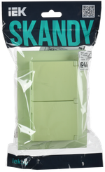 SKANDY Розетка 2-местная и крышкой 16А в сборе IP44 SK-R12G мятный IEK