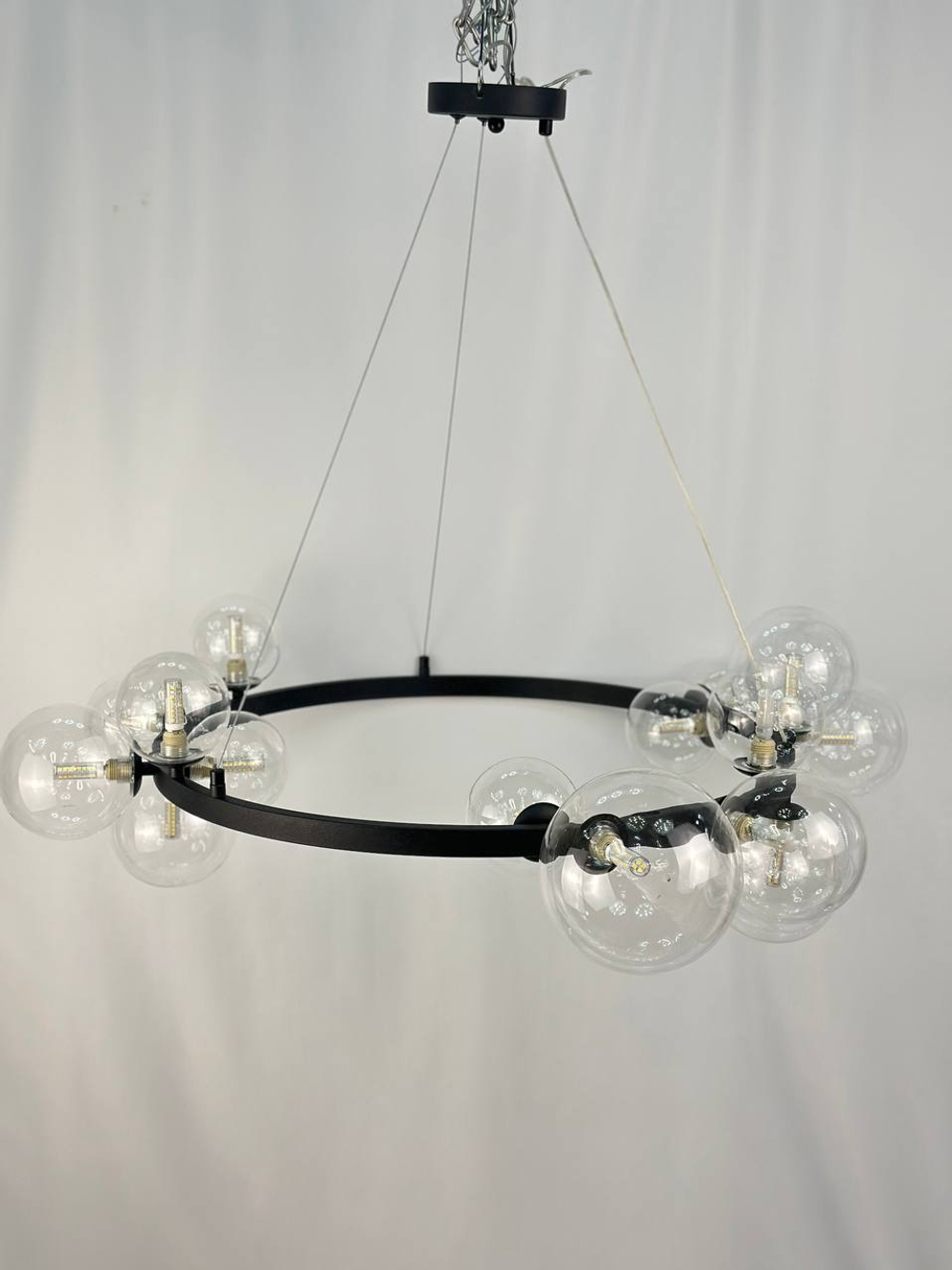 Люстра подвесная Lanbos Bubbles, 24 лампы G9, 300 Вт LED, до 40 кв м, черная