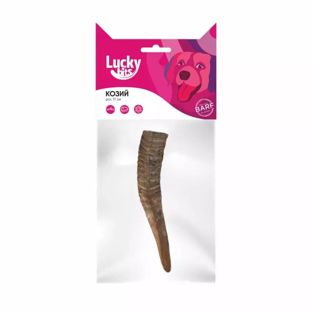 Lucky Bits козий рог лакомство Лаки Битс для собак размер S 17 см, 80 г