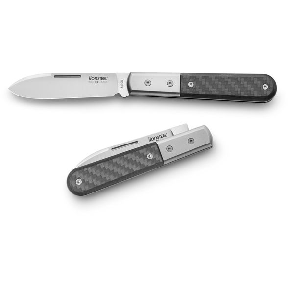 Цена наСкладной нож LionSteel Barlow Roundhead, сталь M390, рукоять Carbon fibre