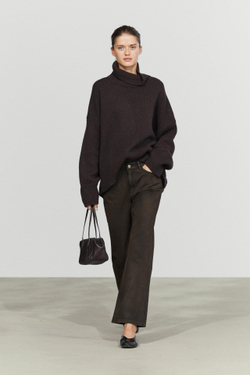 Massimo Dutti Расклешенные брюки, шоколадный