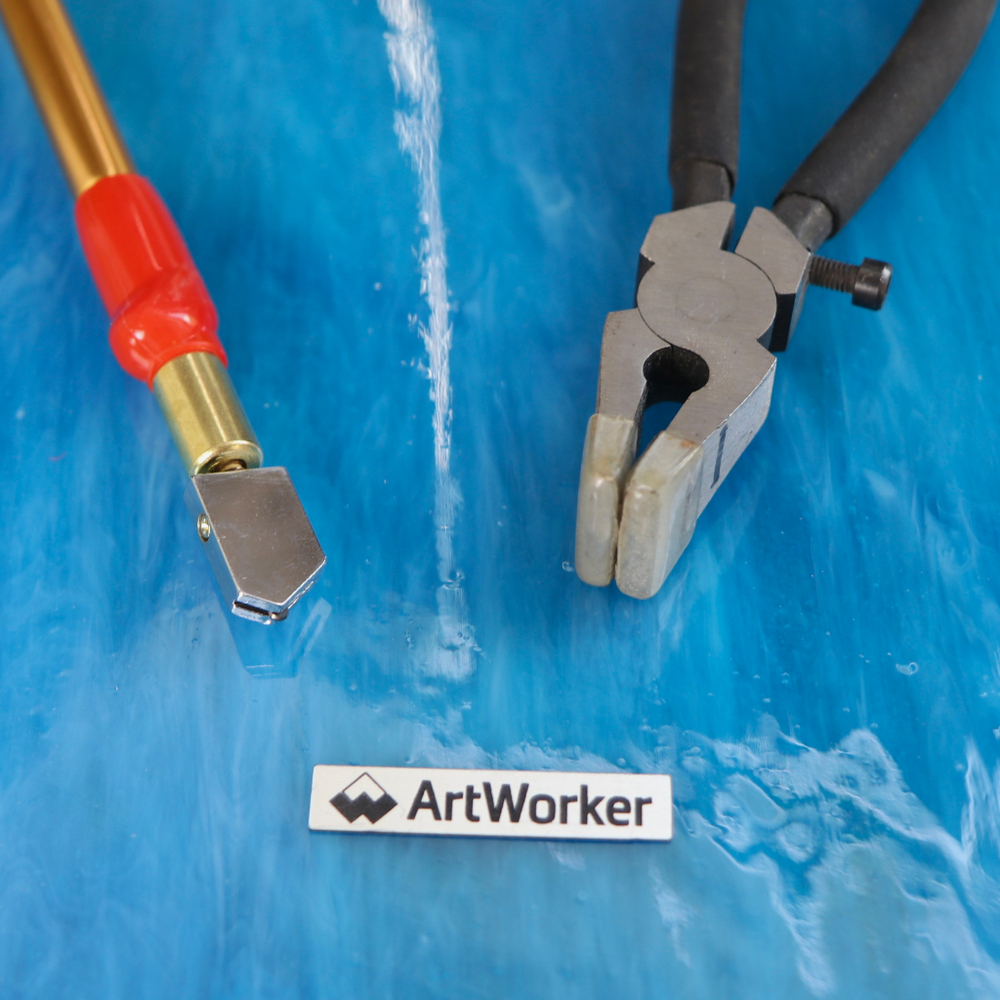 Голубое непрозрачное витражное стекло Vision Glass K32-0533 ArtWorker