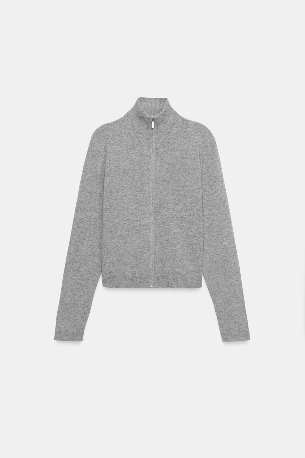 ZARA КАРДИГАН НА МОЛНИИ ИЗ 100% ШЕРСТИ, СЕРЫЙ