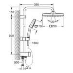 Душевая система GROHE Tempesta System 250 Cube наружного монтажа с переключателем, хром (26694001)