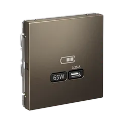Розетка с USB C Systeme Electric ArtGallery Мокко GAL000627