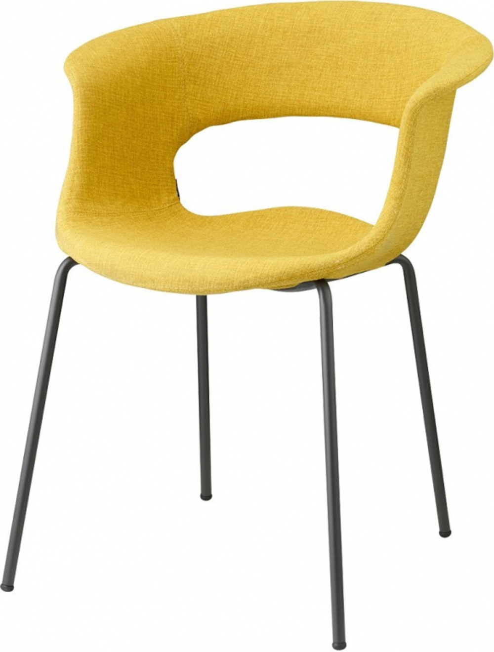 Кресло с обивкой Scab Design Miss B Pop coated steel frame, антрацит, желтый