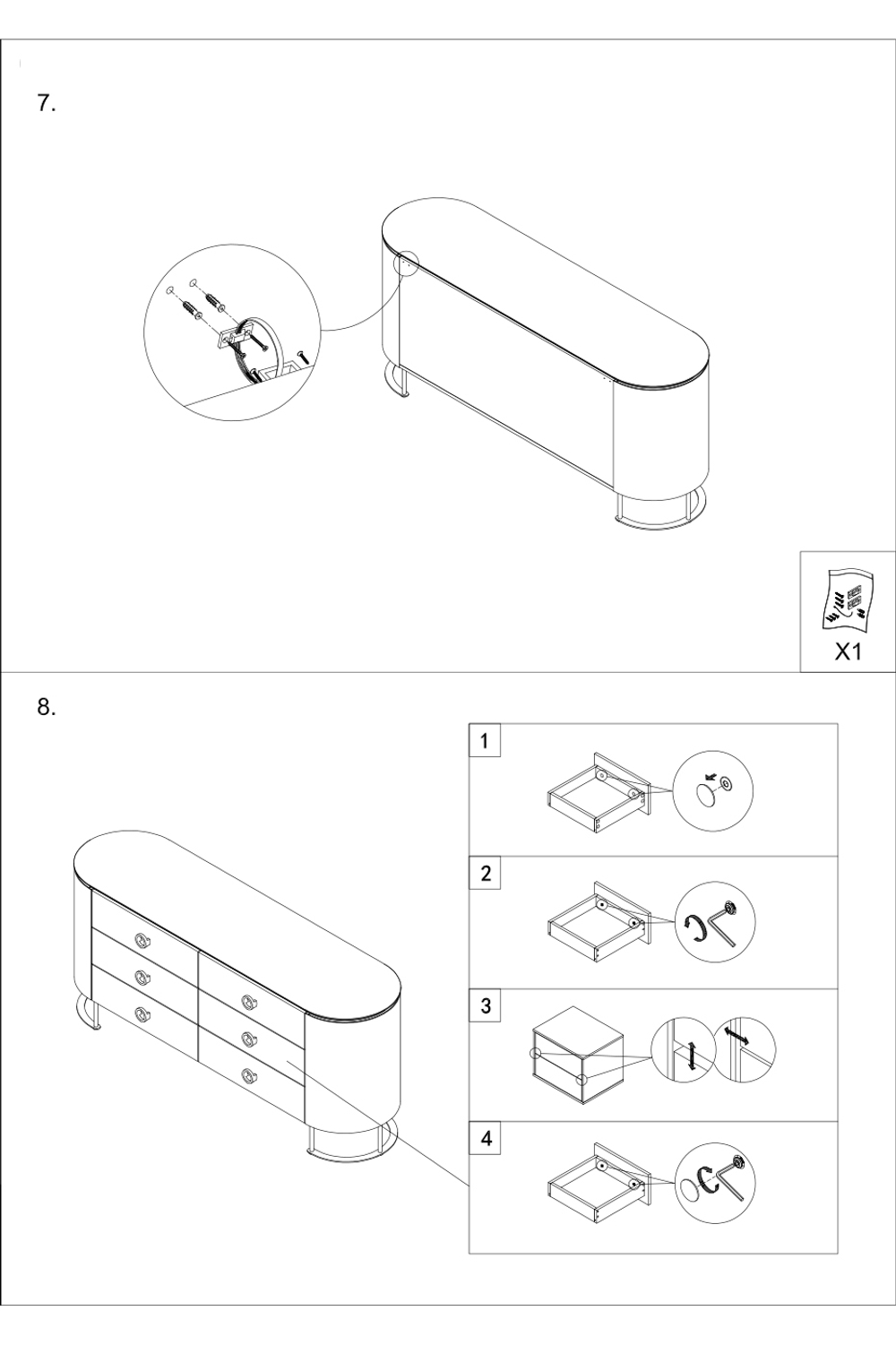 Комод Garda Decor коричневый 165*44,5*71 см