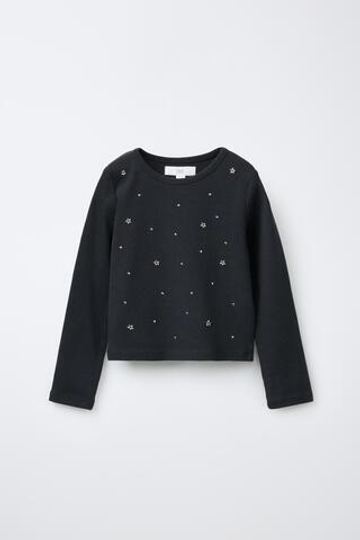 ZARA ФУТБОЛКА С ЗАКЛЕПКАМИ, АНТРАЦИТОВО-СЕРЫЙ