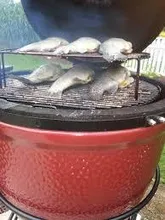 Керамический гриль Kamado Joe Classic Red, 46 см, красный, с ножками и столиками