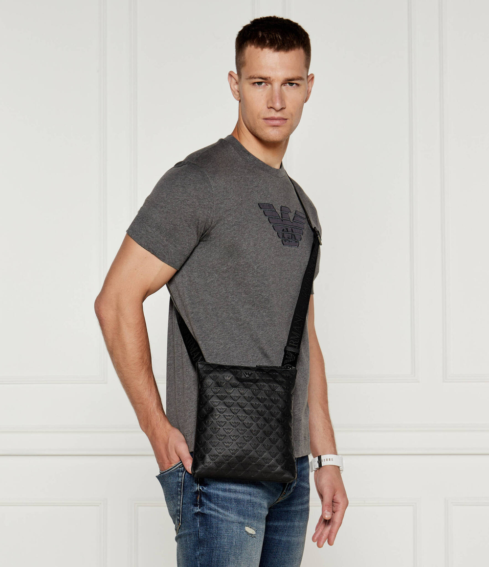 Кожаная сумка кросс-боди Emporio Armani - черный(Y4M416 YQ67I)