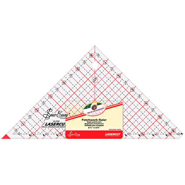 Линейка-треугольник с углом 90°, градация в дюймах 6½''х6⅞'', Hemline