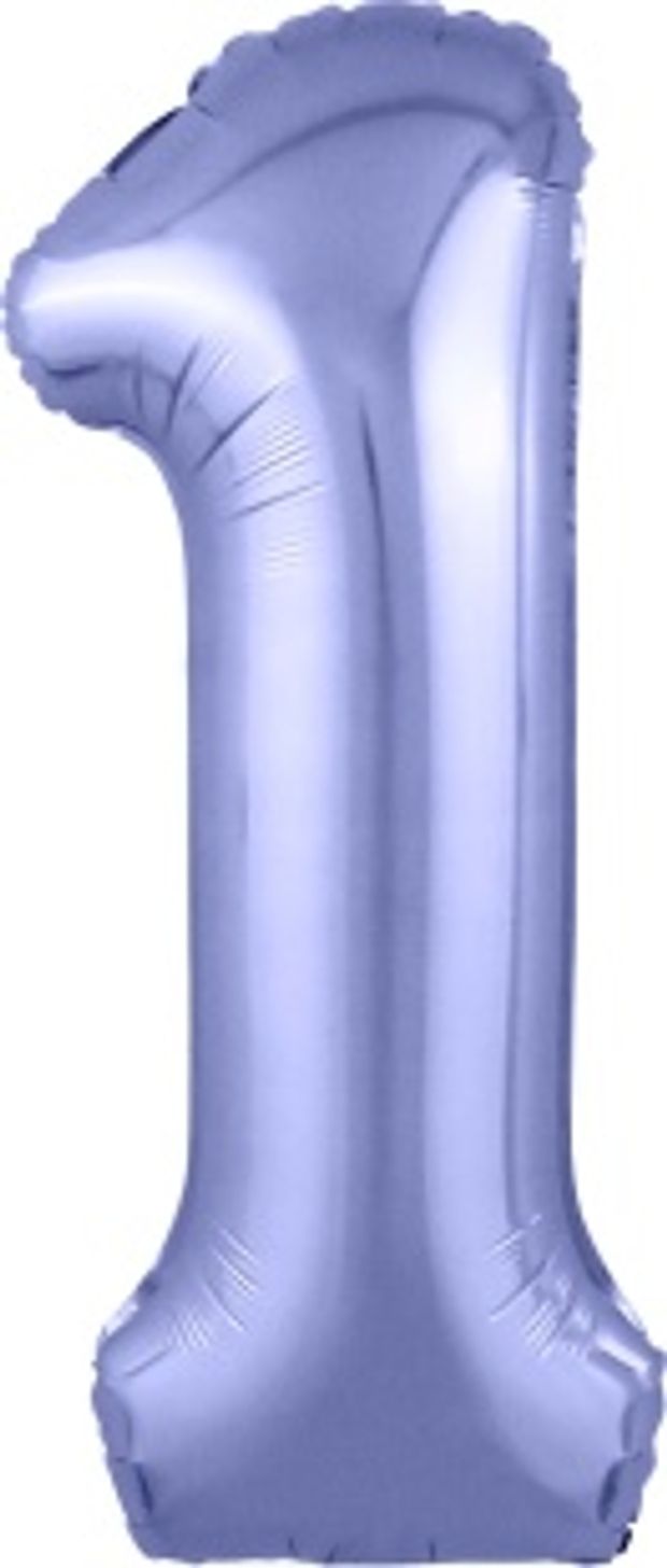 Agura Шар 40'' / 102 см "Цифра 1" Slim Пастельный фиолетовый (БГ-60)