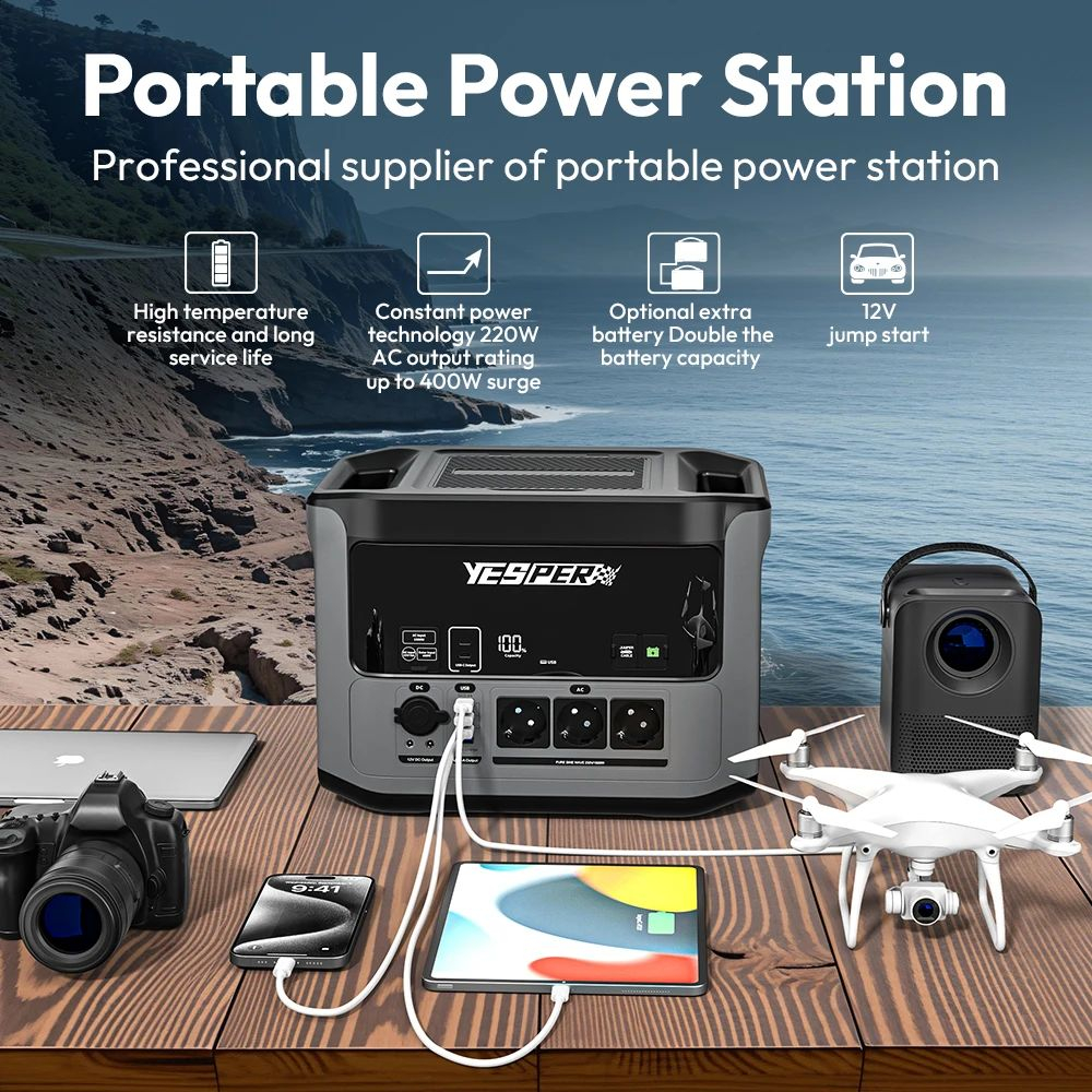 Портативная автономная электростанцияYesper 440000mAh 1408Wh 1000A Model: PB-58