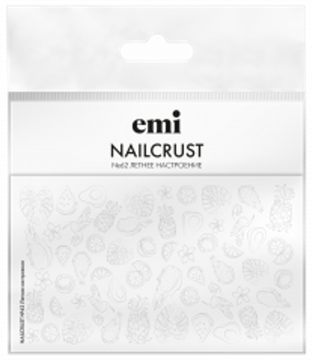 NAILCRUST Трафареты-слайдеры №62 Летнее настроение (на непрозрачной белой подложке)