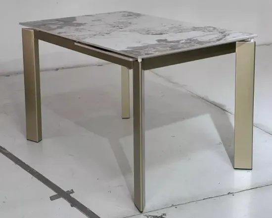 Стол КОРНЕР (CORNER) 120 цвет ПАНДОРА (GLOSS LUXURY PANDORA SOLID CERAMIC) / ШАМПАНЬ, ®DISAUR