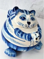 Чайник заварочный Котофей для чая фарфоровая посуда Гжель