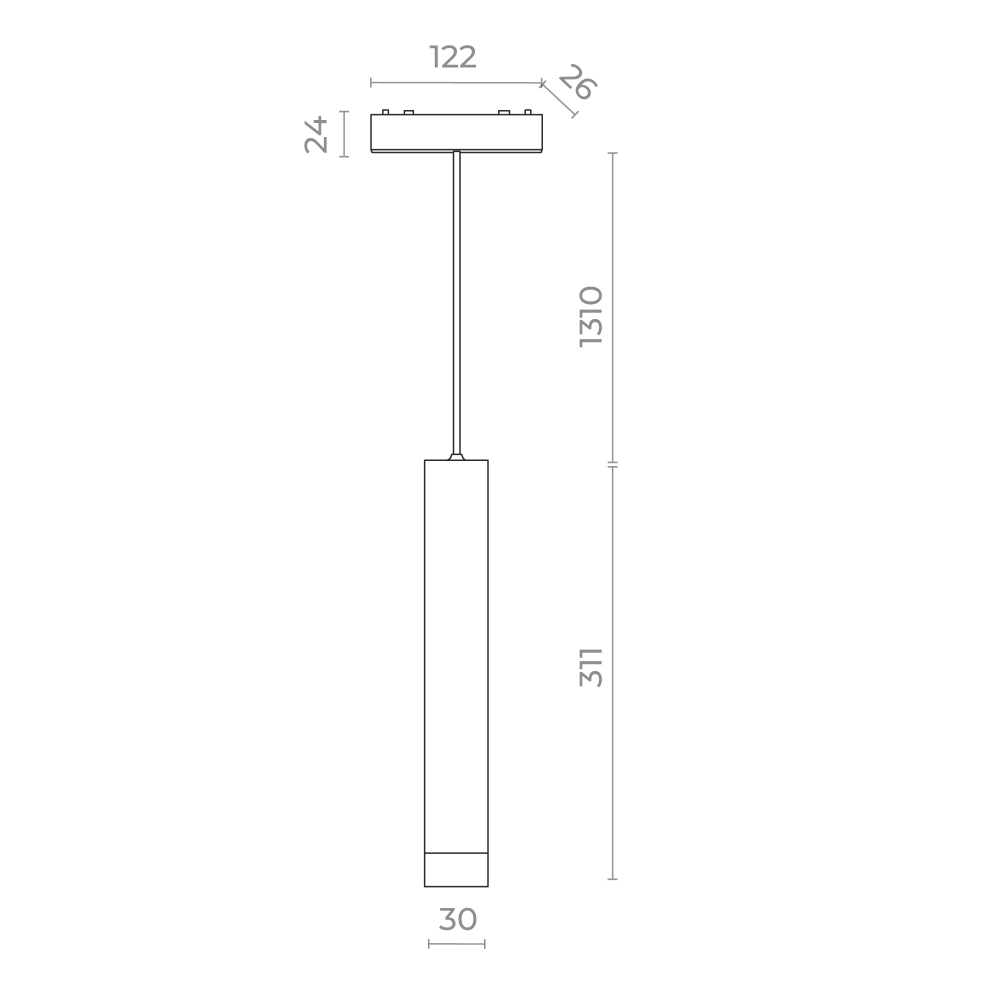 ST680.543.07 Магнитный трековый светильник Белый LED 1*7W 4000K 430Lm Ra>90 36° IP20 D30xH1650 48V