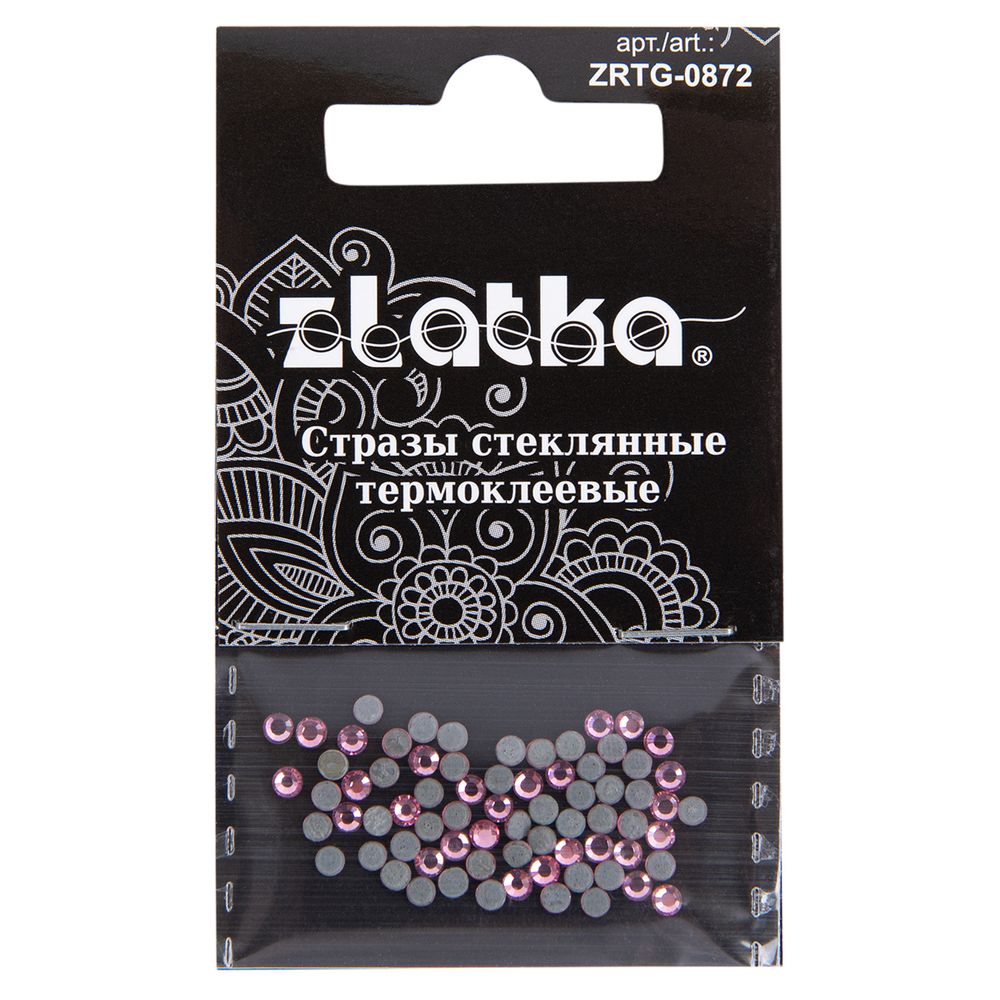 Стразы клеевые стекло 2.4 мм, 360 шт, SS08 №23 розовый (Rose), Zlatka ZRTG-0872