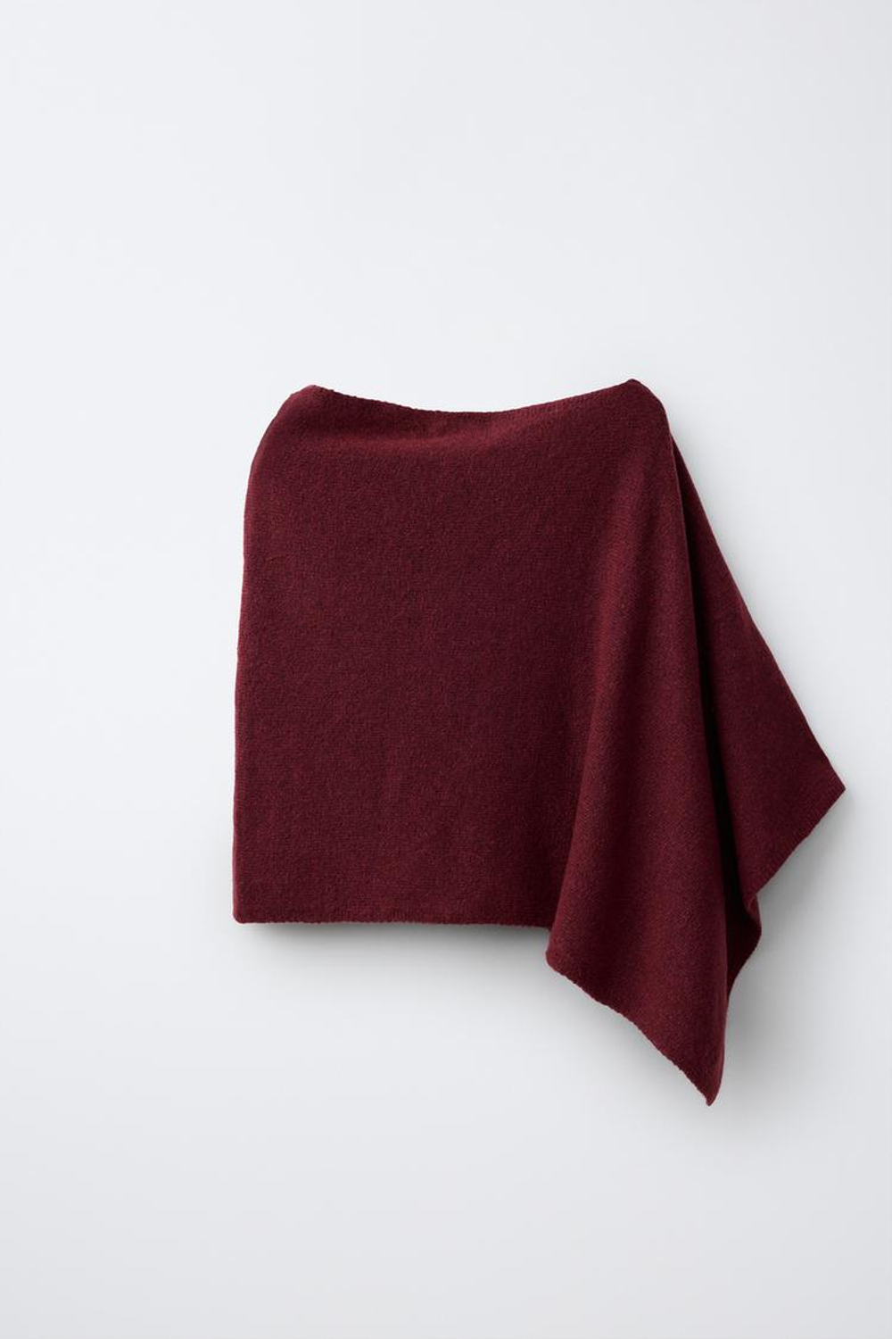 ZARA НАКИДКА ИЗ ТОНКОГО ТРИКОТАЖА, БУРГУНДИ
