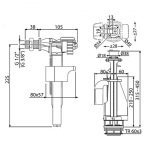 Alcaplast SA08A-1/2" Комплект арматуры боковой (2-кноп.)