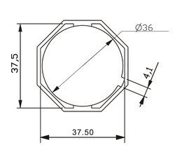 Адаптер для октогонального вала, 40мм (1.04.0003)