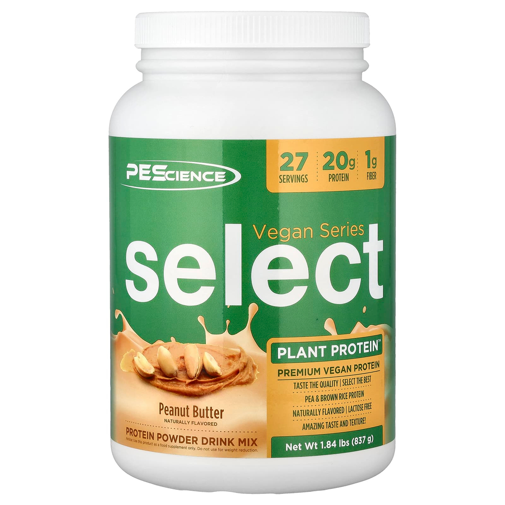PEScience, Vegan Series, Select Plant Protein™, арахисовая паста, 837 г (1,84 фунта)