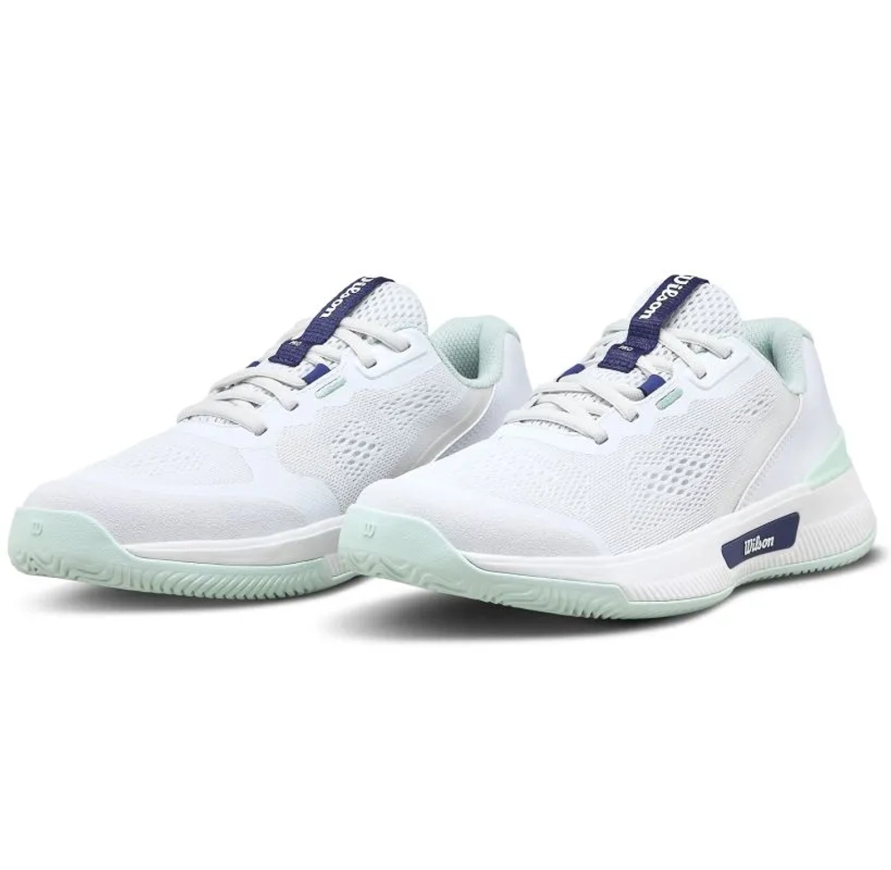 Детские теннисные кроссовки Wilson Intrigue Pro JR - white/bay/skip blue